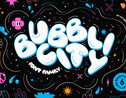 Bubblicity - Six Pack Bubble Font Pack