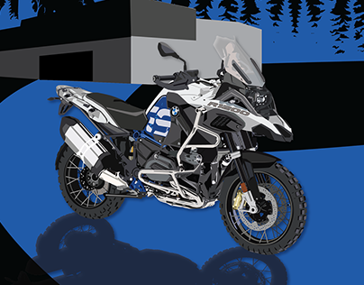 BMW R1200 GS illustration and poster