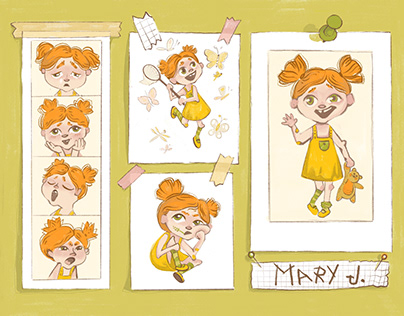 Redhead. Character design for children's book.