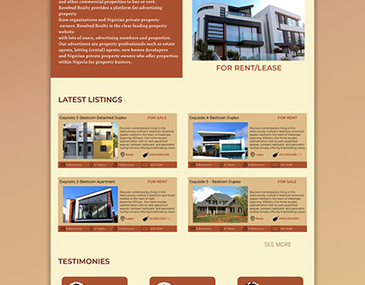 Rosebud Real Estate Landing page.