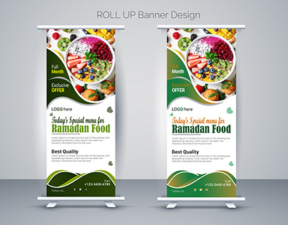 New, latest & Modern Roll Up Food banner design