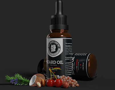 Beard oil 3d modeling and animation