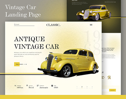 Vintage Car Landing Page Design