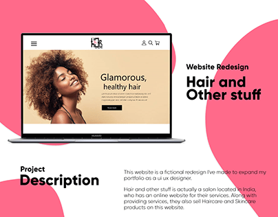 Hair and Other Stuff website redesign concept