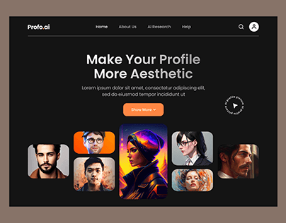 Ai Profile Maker Website UI Desgn