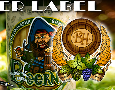 Design beer label fo "Beernik" Brewery