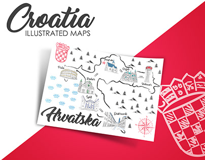 Croatia Illustrated maps