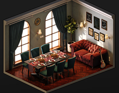 Feast - Isometric Living Room (CGI)