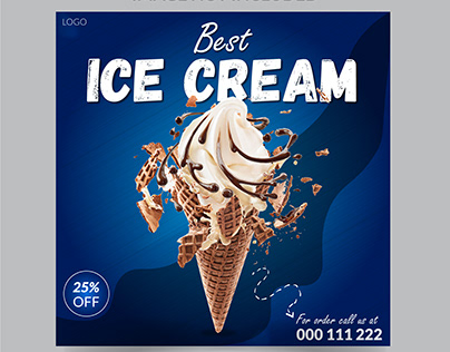 Ice Cream Social Media post Design