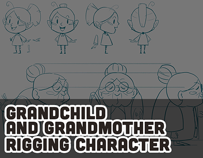 Grandmother and grandchild Toon Boom character Rigging