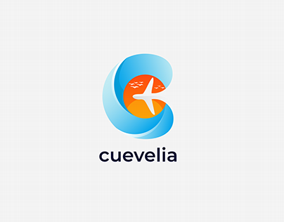 cuevelia travel logo design