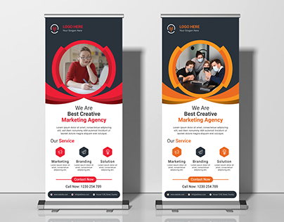 Colorful Corporate Business Roll up Banners