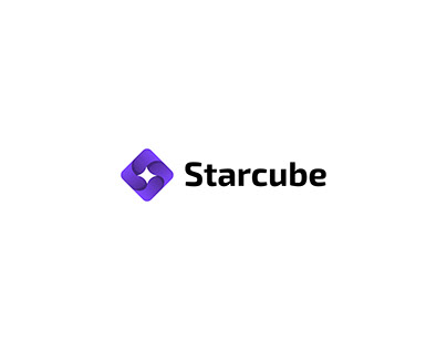 Starcube modern logo design| star mark| cube