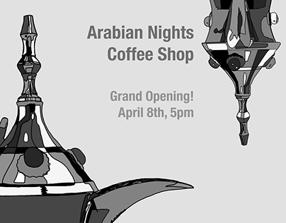 Arabic coffee pot inspired poster