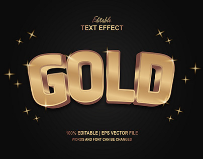 Text Effect Style Luxury Gold