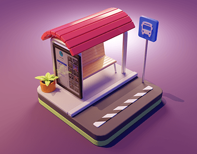 3D Bus Stop Diorama