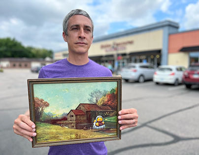 Rubber duck thrift store paintings