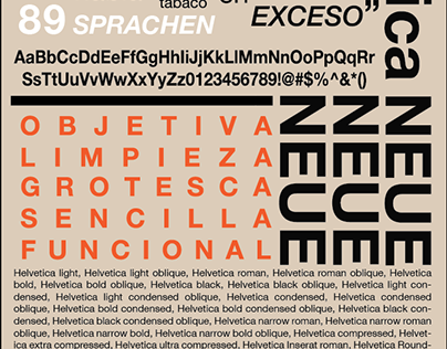 Espécimen tipográfico Helvetica Neue