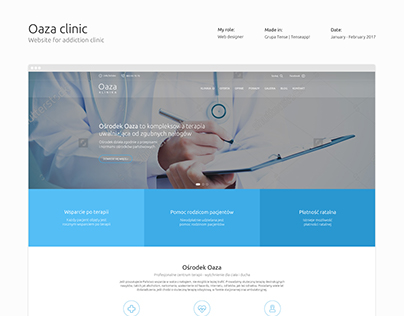 Oaza clinic - website for addiction clinic