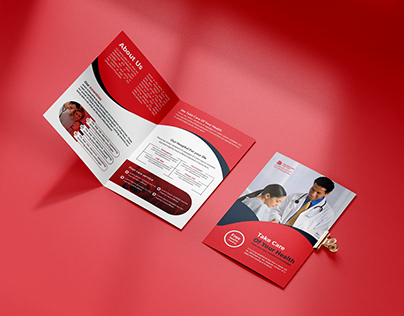 Medial healthcare bi fold or two fold brochure template