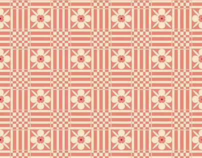 Personal Vectorel Plaid Flower Seamless Pattern / Color