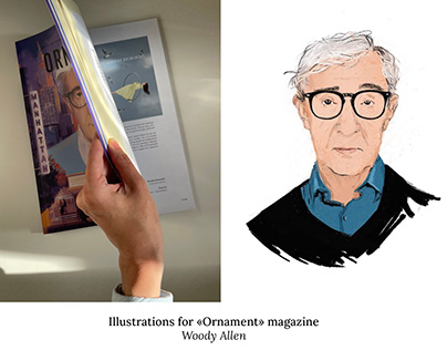 illustrations Woody Allen for magazine