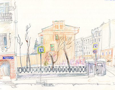 Moscow-Watercolor pencil sketches 2024