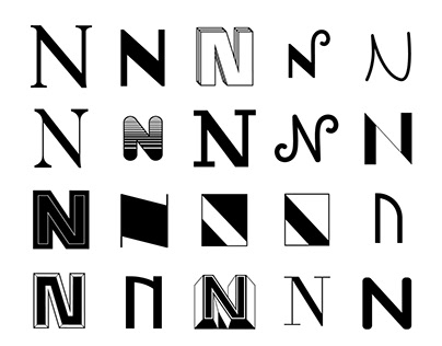 Typeface Variations of a Letter