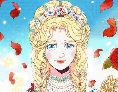 Webtoon princess/ romance/ kingdom style illustration