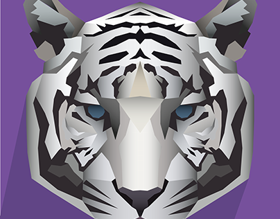 Polygonal white tiger