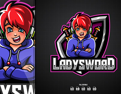 Lady Sword Esports Game Logo
