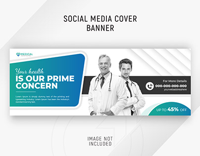 Medical and dental care facebook cover design template