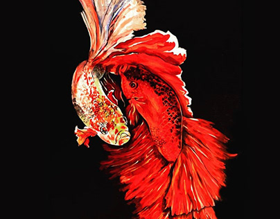 Fish, painting, fine arts, acrylic paint