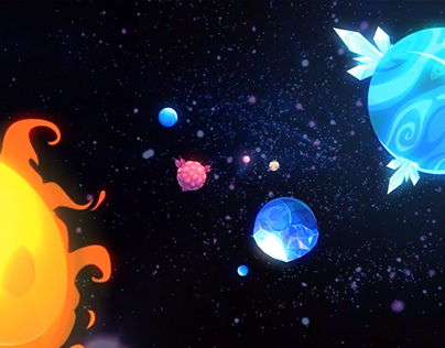 Motion graphic for Cubes planets game