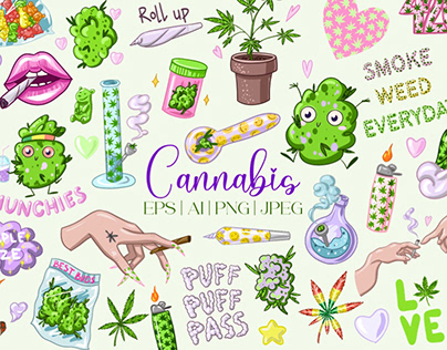 Cute Cannabis stickers