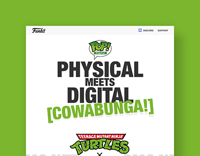 Funko POP! TMNT NFT Promotional Landing Page Design