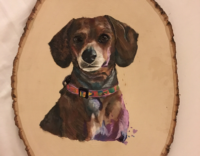 personal project: wood-burned Margie