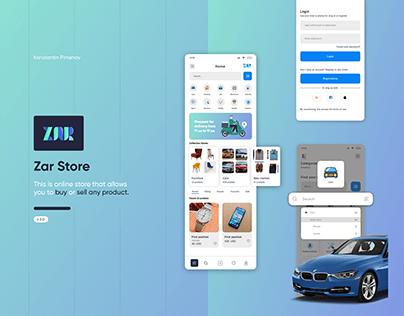 ZAR Store shop app design website