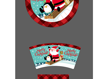 Christmas (plaid) plate paper cup tissue design