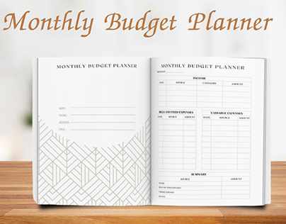 Monthly Budget Planner / KDP Interior