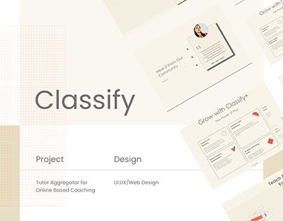 Classify -Tutor Finder App,Made for Tutors (Web Design)