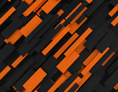 3D Geometric Abstract Backgrounds - Orange And Black