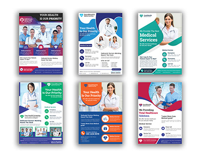 Healthcare and medical flyer template