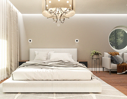 Дизайн мастер спальни в частном доме