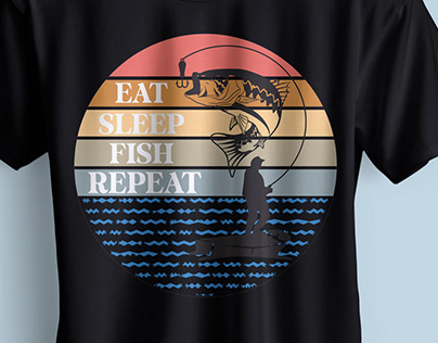 Eat Sleep Fish Repeat T-shirt