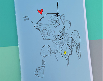 Caderno de brochura - Robô apaixonado