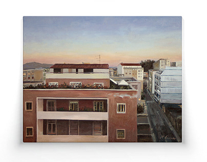 Sunset in Sardinia Oil Painting