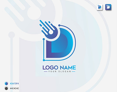 Technology Letter D Logo Template Branding Design.