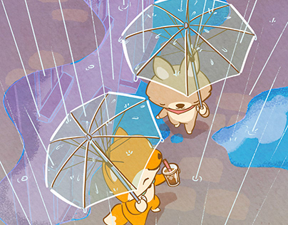 Haru and Furi - Walking in the Rain
