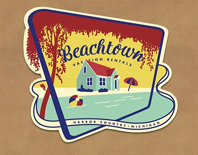 Beachtown Travel Sticker and Logo